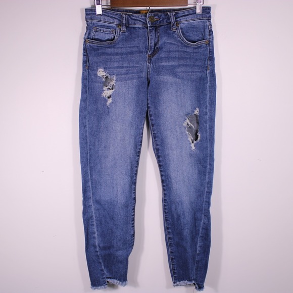 Kut from the Kloth Denim - KUT from the Kloth Janet Jeans Womens‎ 4 Ankle Skinny Distressed Casual 29x26